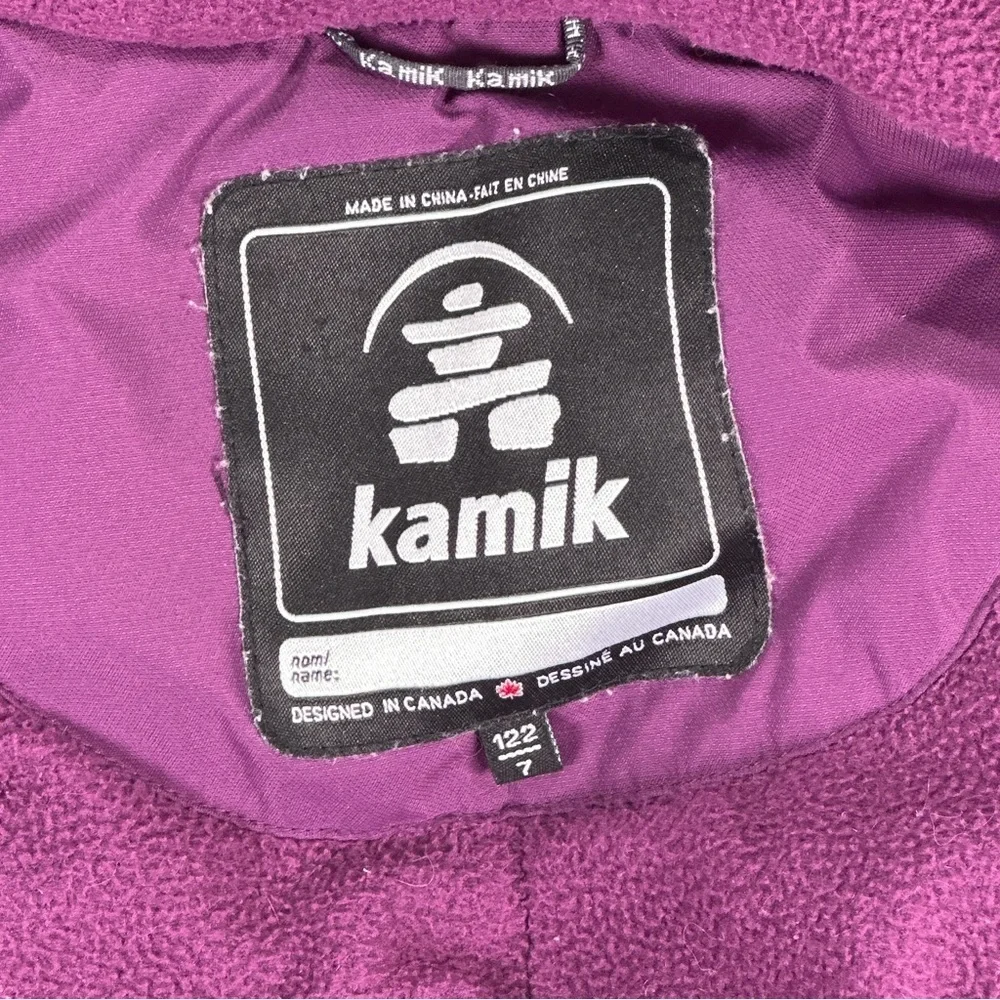 Kamik Girls Insulated Winter Jacket Purple Pink Hooded Size 7